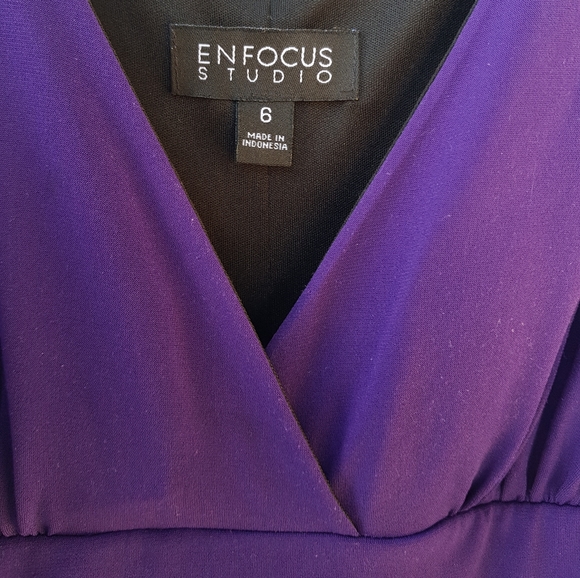 Enfocus Studio Purple Bodycon V-Neck Dress - Picture 4 of 6